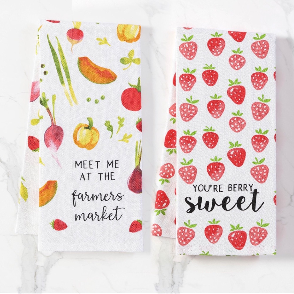 Set of 2 Kitchen Towels Cotton You’re Berry Sweet